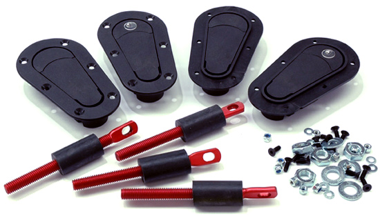 AeroCatch Plus Flush Non-Locking Hood Latch Kit - Black AeroCatch Plus Flush Non-Locking Hood Latch Kit - Black